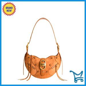 Vegan Leather Shoulder Bag with Adjustable Strap, 11.8" W